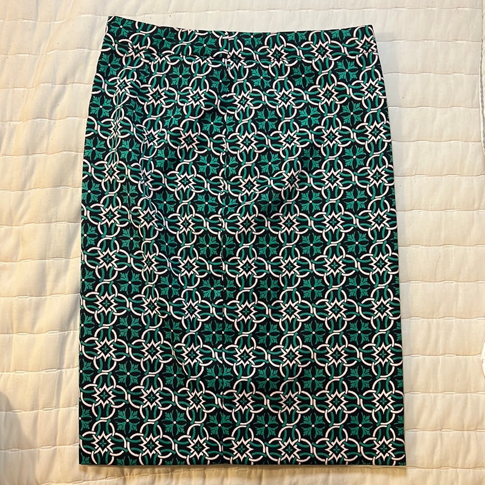 J. Crew Geometric Print Pencil Skirt Size 2